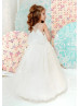 Beaded Ivory Tulle Butterfly Flower Girl Dress